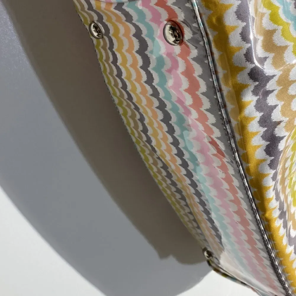 Kalencom New‎ Orleans Diaper Bag Set Chevron Wave Laminated Multicolor NWT